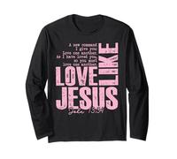 Love Like Jesus John 13 34 Écriture chrétienne Citation Foi Manche Longue