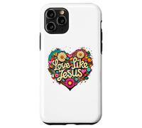 Love Like Jesus Religious God Faith Groovy Christian Girls Coque pour iPhone 11 Pro