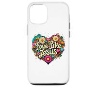 Love Like Jesus Religious God Faith Groovy Christian Girls Coque pour iPhone 12/12 Pro