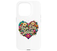 Love Like Jesus Religious God Faith Groovy Christian Girls Coque pour iPhone 15 Pro