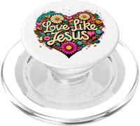 Love Like Jesus Religious God Faith Groovy Christian Girls PopSockets PopGrip pour MagSafe