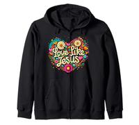 Love Like Jesus Religious God Faith Groovy Christian Girls Sweat à Capuche