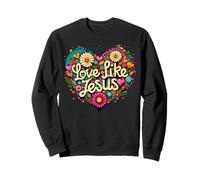 Love Like Jesus Religious God Faith Groovy Christian Girls Sweatshirt
