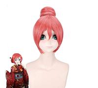 Love Live Maki Nishikino droite courte Anime perruque Cosplay résistant à la chaleur synthétique pastèque rouge femmes perruques avec chignon