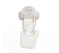 Love Live! Super Star!! Arashi Chisato Cosplay Wig 35cm Silver White Fake Hair with Buns Heat Resistant Synthetic Wig