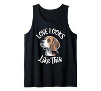 Love Looks Like This Beagle, Amoureux des Chiens, Hommes, Femmes et Enfants Débardeur