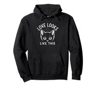 Love Looks Like This - Cute Cat Lover Graphic Sweat à Capuche