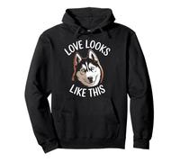 Love Looks Like This Siberian Husky, Amoureux des Chiens Husky, Hommes, Femmes et Enfants Sweat à Capuche