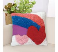 Love Loquet Crochet Coussin Kits, Kit De Crochet DIY Coussin Couvre Kits Avec Loquet Crochet Outil Adapté Pour Enfants Et Adultes 43x43 Cm