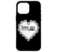 Love Me Chaîne en Forme de cœur Gothique Coque pour iPhone 16 Pro Max