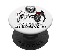 Love Me Like My Demons Do Dark Romance Merch Smutty Book PopSockets PopGrip Adhésif