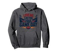 Love Me Like You Love Game Day Fan Passion Sweat à Capuche, Unisexe pour Adultes, Chiné Foncé, XXL