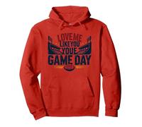 Love Me Like You Love Game Day Fan Passion Sweat à Capuche, Unisexe pour Adultes, Rouge, S