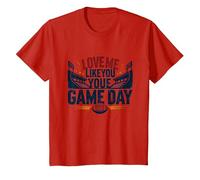 Love Me Like You Love Game Day Fan Passion T-Shirt, Enfant, Rouge, 6 Ans
