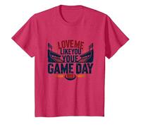 Love Me Like You Love Game Day Fan Passion T-Shirt, Enfant, Rouge chiné, 4 Ans