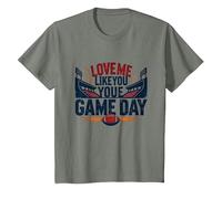 Love Me Like You Love Game Day Fan Passion T-Shirt, Enfant, Vert Kaki chiné, 10 Ans