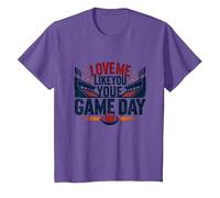 Love Me Like You Love Game Day Fan Passion T-Shirt, Enfant, Violet chiné, 4 Ans