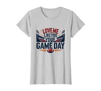 Love Me Like You Love Game Day Fan Passion T-Shirt, Femme, Argent, S
