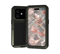 LOVE MEI Coque militaire robuste pour iPhone 17, coque intégrale résistante aux chocs en métal avec protecteur d'écran en verre trempé (vert)