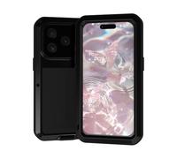 LOVE MEI Coque militaire robuste pour iPhone 17 Pro, avec protection d'écran en verre trempé, anti-chocs, anti-poussière, anti-rayures, hybride en métal robuste pour iPhone 17 Pro (noir)
