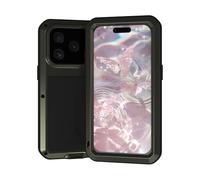 LOVE MEI Coque militaire robuste pour iPhone 17 Pro, avec protection d'écran en verre trempé, anti-chocs, anti-poussière, anti-rayures, coque intégrale en métal hybride robuste pour iPhone 17 Pro