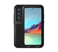 LOVE MEI Coque pour Samsung Galaxy S22 Ultra 6.8, Outdoor Sports Étanche Antichoc Anti-poussière Heavy Duty Hybrid Métal Étui Housse [sans Verre Trempé], Supporte Le Chargement sans Fil (Noir)