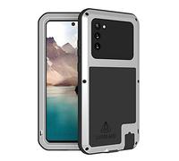 LOVE MEI pour Samsung Galaxy Note 20 Coque, Heavy Duty Robust Aluminium Métal Coque Antichoc Anti-Drop Anti-poussière Hybride Bumper Cover Coque for Samsung Galaxy Note 20 (6,7 Pouces) (Argent)