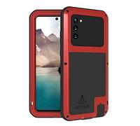 LOVE MEI pour Samsung Galaxy Note 20 Coque, Heavy Duty Robust Aluminium Métal Coque Antichoc Anti-Drop Anti-poussière Hybride Bumper Cover Coque for Samsung Galaxy Note 20 (6,7 Pouces) (Rouge)