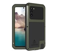 LOVE MEI pour Samsung Galaxy Note 20 Coque, Heavy Duty Robust Aluminium Métal Coque Antichoc Anti-Drop Anti-poussière Hybride Bumper Cover Coque for Samsung Galaxy Note 20 (6,7 Pouces) (Vert)