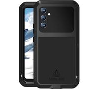 LOVE MEI Samsung Galaxy A34 5G Coque, Aluminium Métal + Silicone +Verre trempé étanche Antichoc Militaire Heavy Duty Robuste Couverture Housse Coque, pour Samsung Galaxy A34 (Noir)