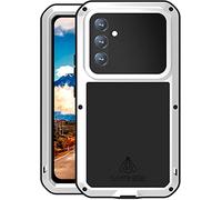 LOVE MEI Samsung Galaxy A54 5G Coque, Aluminium Métal + Silicone étanche Antichoc Militaire Heavy Duty Robuste Couverture Housse Coque, pour Samsung Galaxy A54 (Argenté)