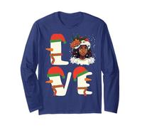 Love Melanin Pull de Noël Moche Fille Noire Magic Queen Manche Longue