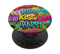 Love Mine You Happy Makeup Graffiti Chic Girs and Womens PopSockets PopGrip Adhésif