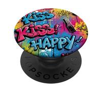 Love Mine You Happy Makeup Graffiti Chic Girs and Womens PopSockets PopGrip Adhésif