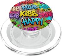 Love Mine You Happy Makeup Graffiti Chic Girs and Womens PopSockets PopGrip pour MagSafe