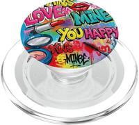 Love Mine You Happy Makeup Graffiti Chic Girs and Womens PopSockets PopGrip pour MagSafe