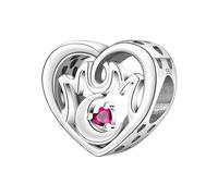 Love MOM Heart Moon Bead Charm, Charm pour bracelet, compatible avec le collier bracelet Pandora