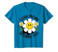 Love More Worry Less Happy Smile Smile Face marguerite T-Shirt