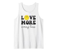 Love More Worry Less Rétro Smile Face Happy Face Positive Débardeur