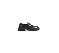 Love Moschino, Femme, Chaussures, Noir, Taille: 41 EU Mocassins en Cuir Noir à Semelle Épaisse