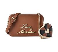 Love Moschino Heart Charm Sac à bandoulière Cuir véritable 20 cm brun