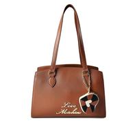 Love Moschino Heart Charm Sac à bandoulière Cuir véritable 35 cm brun