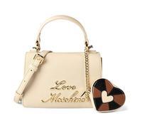 Love Moschino Heart Charm Sac à main Cuir véritable 21 cm beige