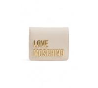 Love Moschino Portefeuille uni beige avec fermeture à clip - Portefeuilles, Beige