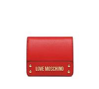 Love Moschino Le petit portefeuille Love Moschino en similicuir rouge est parfait pour ceux qui recherchent un accessoire compact mais fonctionnel. Fabriqué avec des matériaux de haute qualité, il