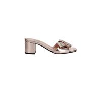 Love Moschino - Mules plates en cuir - Femme - Chaussures - Rose - Taille: 36 EU