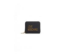Love Moschino - Portefeuille noir avec fermeture éclair en polyuréthane - Femme - Accessoires - Noir - Taille: ONE Size