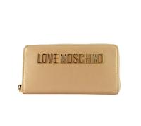 Love Moschino Portefeuille zip around gold logo lettrage, Or, 20x11x2cm, Moderne