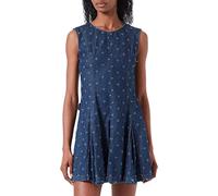 Love Moschino Robe sans Manches avec Coutures Moulantes, Bleu, 44 Femme
