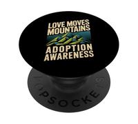 Love Moves Mountains | Sensibilisation à l'adoption | Vintage Mountain PopSockets PopGrip Adhésif
